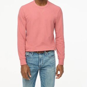 J. Crew Factory Pink Crewneck Sweater with Ribbed Details